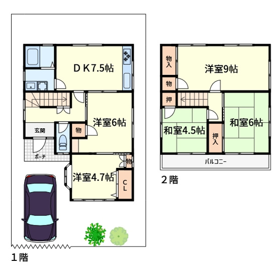 【間取り】 | 南平台１丁目貸家