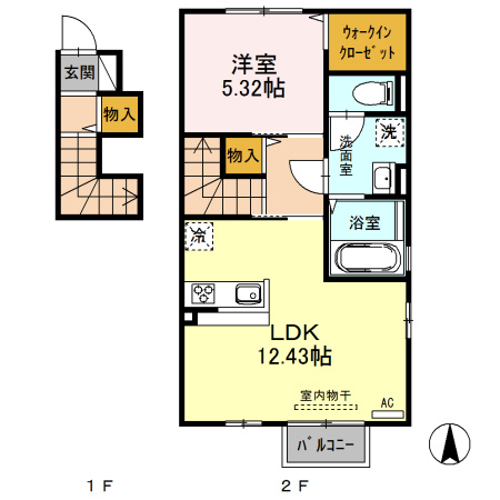 メゾンフルールの間取り|間取図