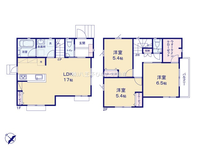 『八王子市新築戸建て』八王子市上柚木1096-2【仲介手数料無料】　２期の間取り|～仲介手数料無料☆八王子ひなた不動産～八王子市上柚木　新築戸建て