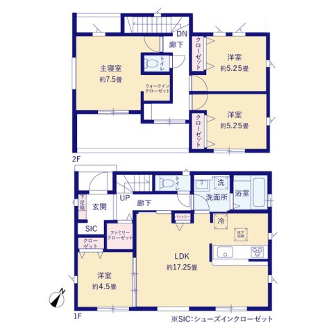 【間取り】 | 島田市金谷泉町 新築一戸建て 1号棟 | 効率的かつ暮らしのことをしっかり考えた間取りです