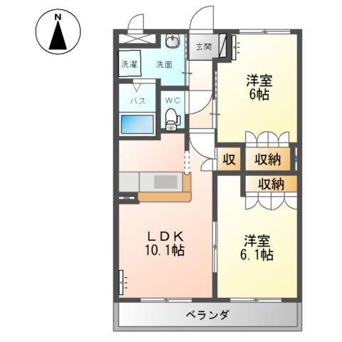 ヒーリングカーサＢの間取り