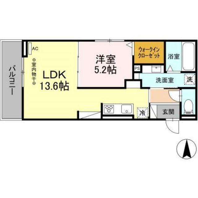D-ROOM茜部中島　A棟の間取り