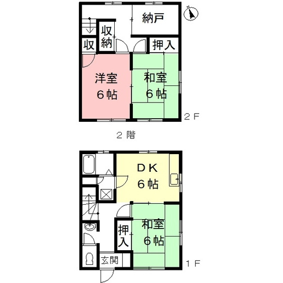 岐阜市長良雄総の一戸建ての間取り