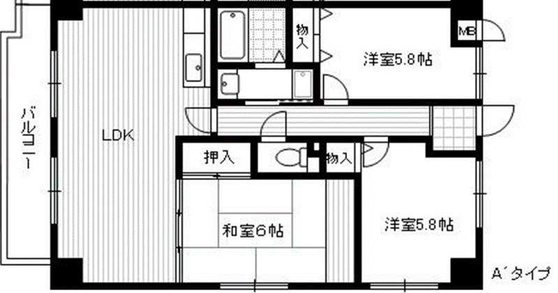 ソレアード門前の間取り