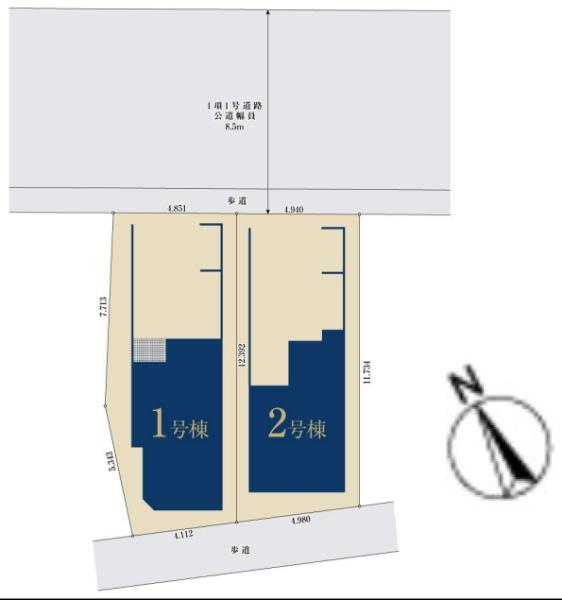 横浜市戸塚区舞岡町の新築一戸建の区画図|限定2棟の販売です！
お気軽にお問合せ下さい！