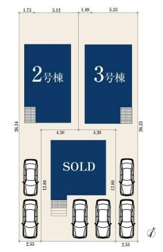 横浜市磯子区洋光台３丁目の新築一戸建の区画図|全3区画の3号棟になります。