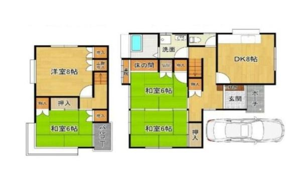 岩出市相谷　中古戸建の間取り