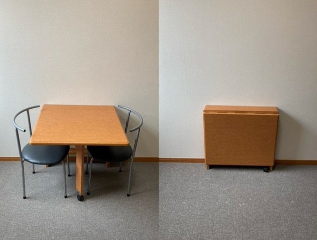 レオパレスクローバーのその他|折りたたみ式テーブルはコンパクトに収まります。（２階）