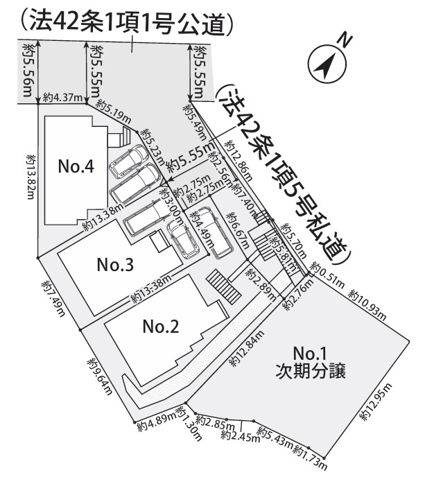 横浜市旭区本宿町3期　№4の区画図