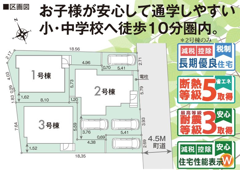 松田町松田惣領新築戸建て　第1期1号棟の区画図|配置図「松田町松田惣領新築戸建て」