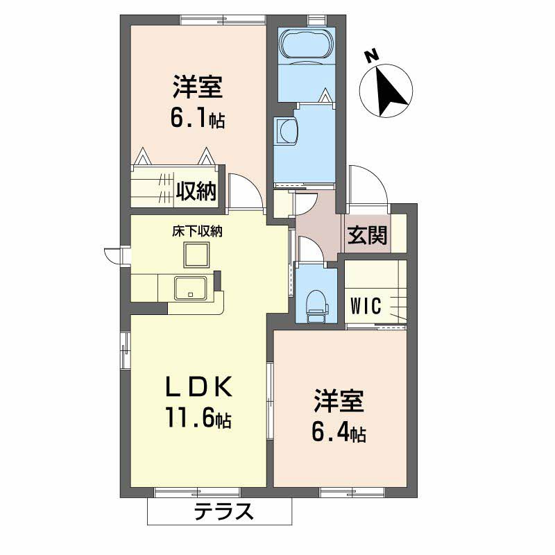 シャーメゾンヴェルジュール　Ⅰ棟の間取り