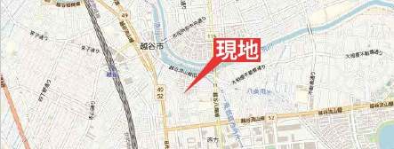 越谷市瓦曾根新築戸建ての地図