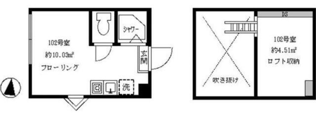 フェリスピーチの間取り|ロフト付のワンルーム★