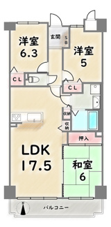 【間取り】 | ライオンズマンション太秦第二