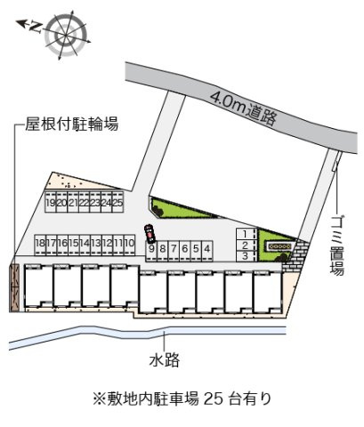 筑紫野市湯町３丁目のアパートの駐車場