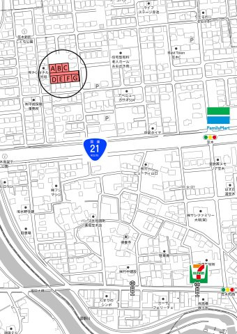 7区画分譲地　笠木町　A区画の地図