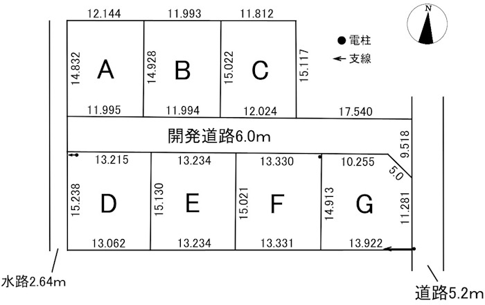 7区画分譲地　笠木町　F区画の土地図