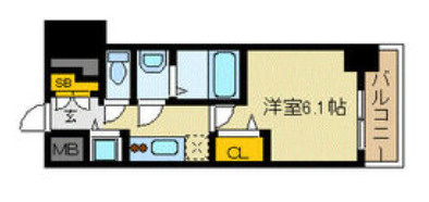 プレサンスタワー難波WESTの間取り