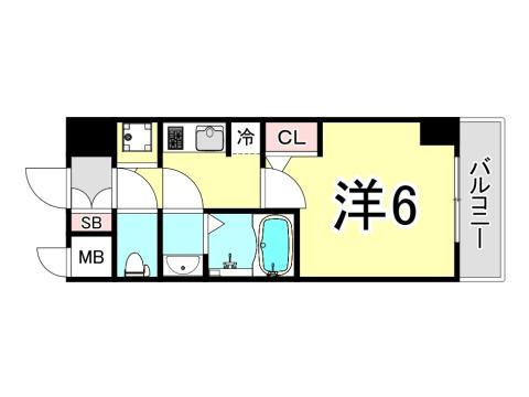 エスリードレジデンス神戸三宮の間取り