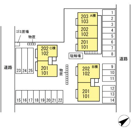 リビングタウン中島　Ａの区画図