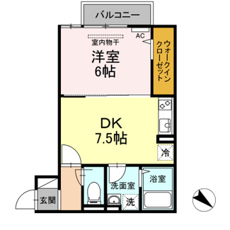 【間取り】 | アイリス | 1DK