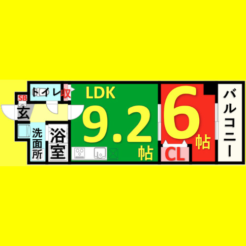 ヴァンクール新栄　名古屋市賃貸　仲介手数料無料の間取り