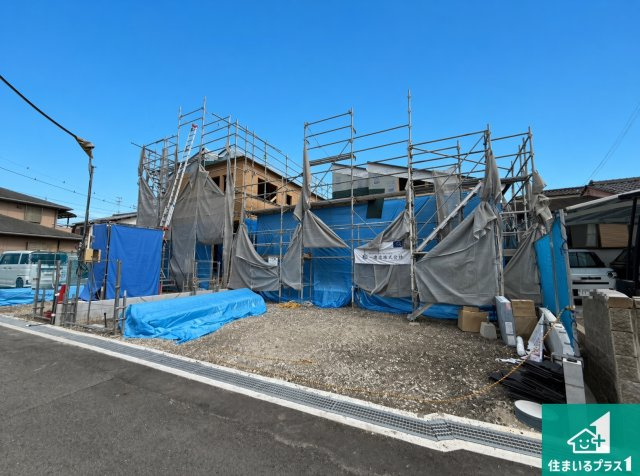 岸和田市三田町　第9期　新築一戸建ての外観|現在の進捗状況です！順調に作業進行中、完成が待ち遠しいです！詳細の間取り等、お気軽にお問い合わせください！