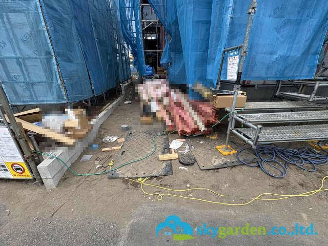 藤沢市辻堂太平台４期　新築戸建　全２棟１号棟の駐車場|令和8年4月22日撮影（工事中）