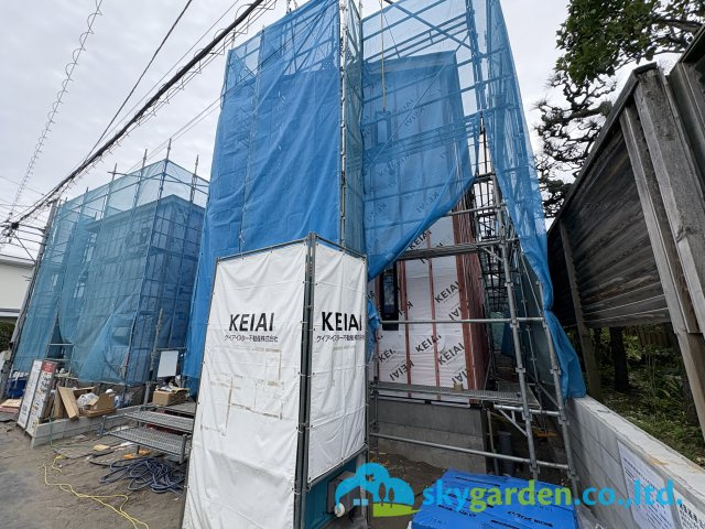 藤沢市辻堂太平台４期　新築戸建　全２棟１号棟の外観|令和8年4月22日撮影（工事中）