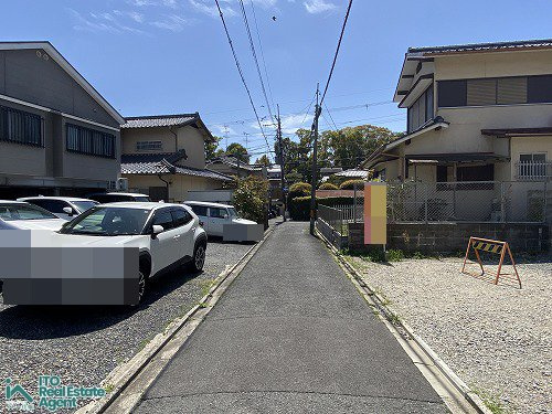 紫野泉堂町 新築戸建 1号地の前面道路含む現地写真