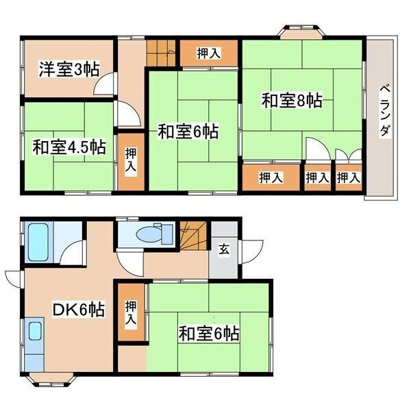 北本荘２丁目戸建の間取り