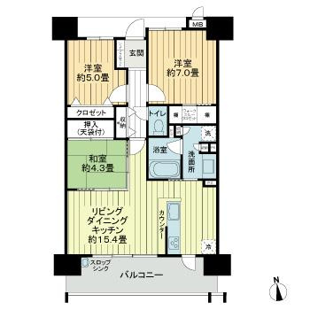 サーパス学南町の間取り