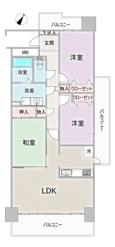 シンフォニアみなみが丘イーストコートB棟の間取り