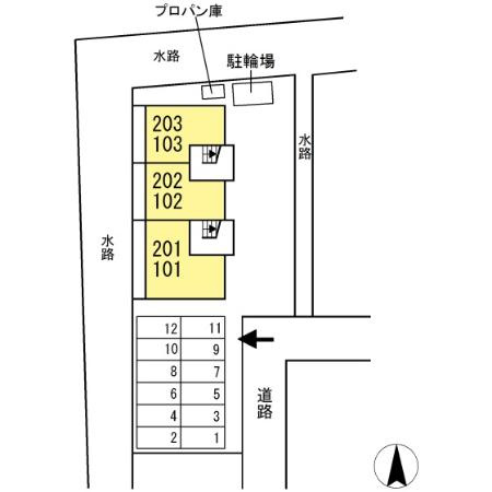 セジュール今村の区画図