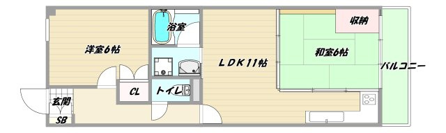 大阪市淀川区東三国６丁目の賃貸マンションの間取り