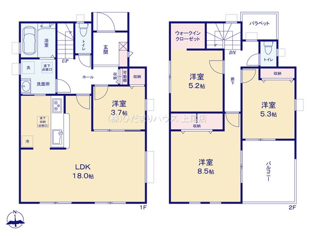 東松山市五領町　新築一戸建て　リーブルガーデン　02の間取り