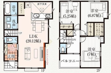 練馬区石神井台3丁目　新築一戸建　西武池袋線　大泉学園の間取り