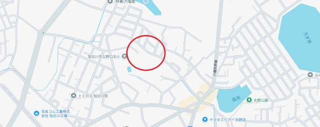加古川市野口町北野　売土地の地図