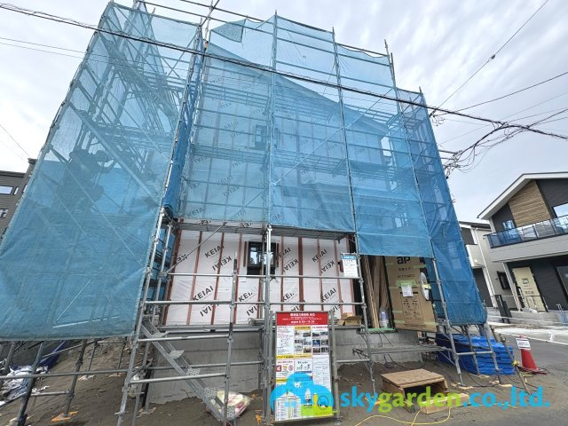 藤沢市辻堂太平台４期　新築戸建　全２棟２号棟の外観|令和8年4月22日撮影（工事中）