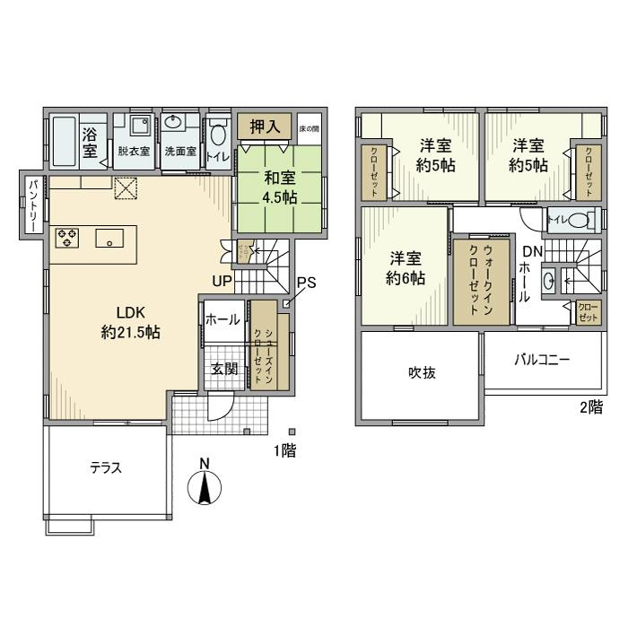 関場町戸建の間取り