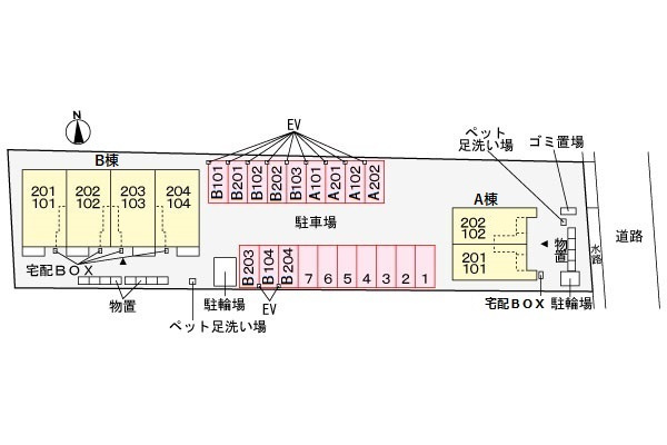 エスポワール家久Ｂの区画図