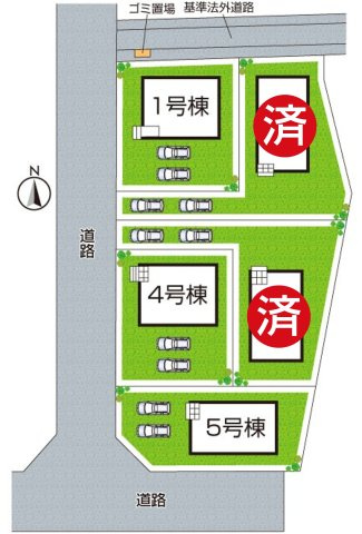 ●生駒郡平群町若葉台　第1期　新築一戸建ての区画図|全５区画