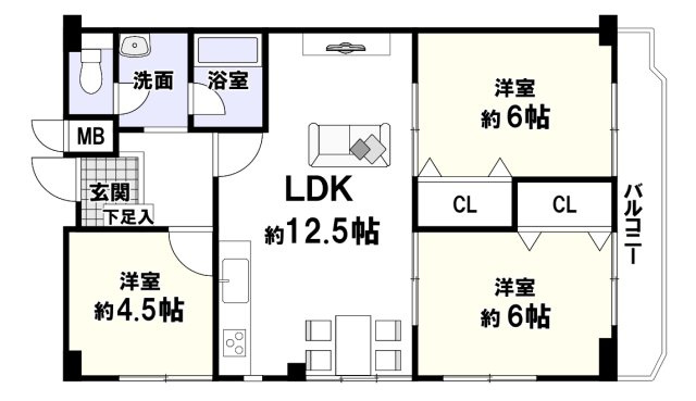 メゾン高槻古曽部の間取り