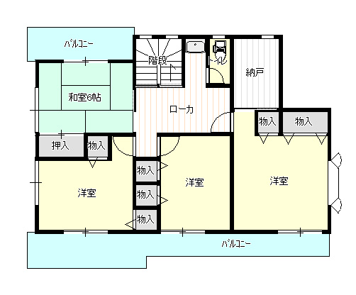 【No.7634】北園2丁目/5LDK/角地☆の間取り|2Fの間取りです。