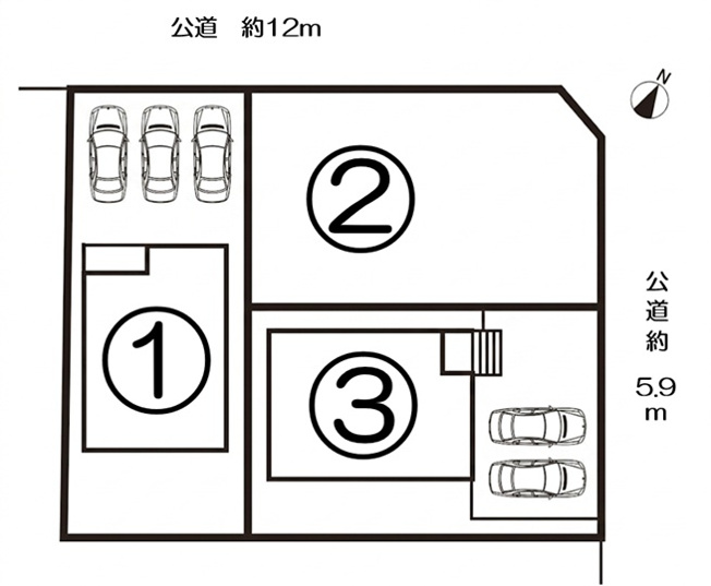 【区画図】 | 知多市梅が丘第5　3号棟【仲介手数料0円】
