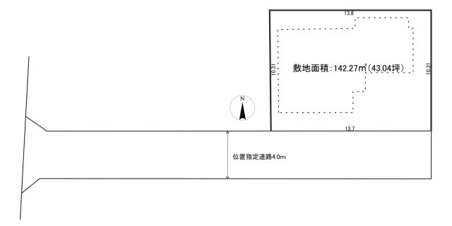 三郷市　幸房　売地　全1区画の土地図|土地図です