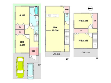駐車２台可能