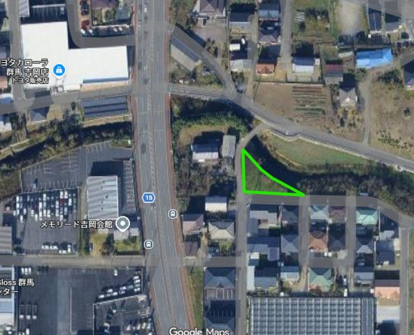 北群馬郡吉岡町大久保売地（産業道路東）の区画図