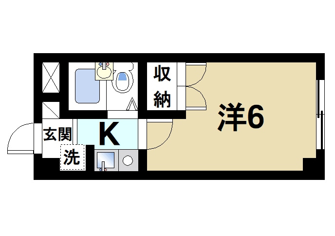 KASHIHARA CITY BUILDINGの間取り|1人暮らしの方にピッタリの間取りです