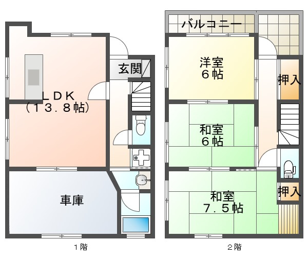 霞ヶ丘5丁目戸建の間取り